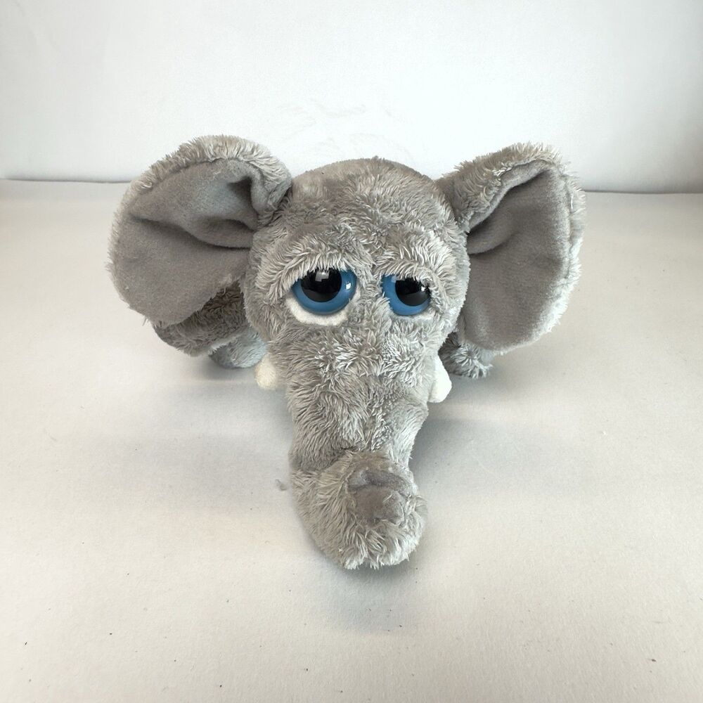 Russ Little Peepers Plush Elephant Grey Russ Berrie Gazoo Big Blue Eyes